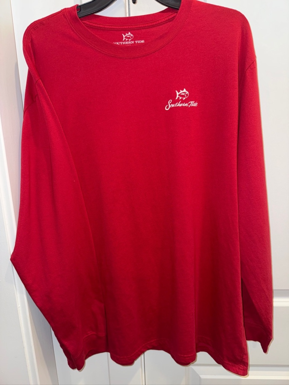 Southern Tide Men's Long Sleeve Tee - Bright Red with White Logo